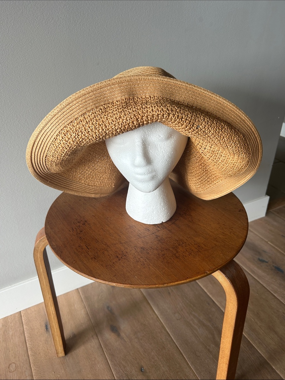 J. Crew Wide-Brim Straw Sun Hat in Tan